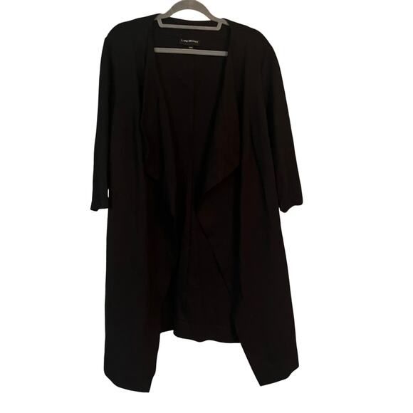 Lane Bryant Black Heavy Longline Open Drapey Cardigan Jacket 14/16 Lagenlook - Picture 1 of 9